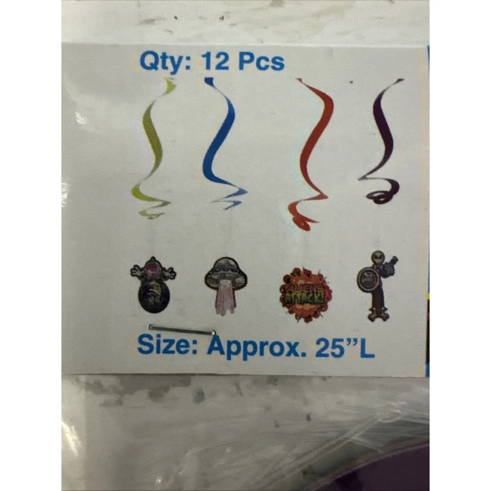 12‎ Alien Whirls: UFO Space Theme Hanging Swirl Party Decorations Kids Birthday